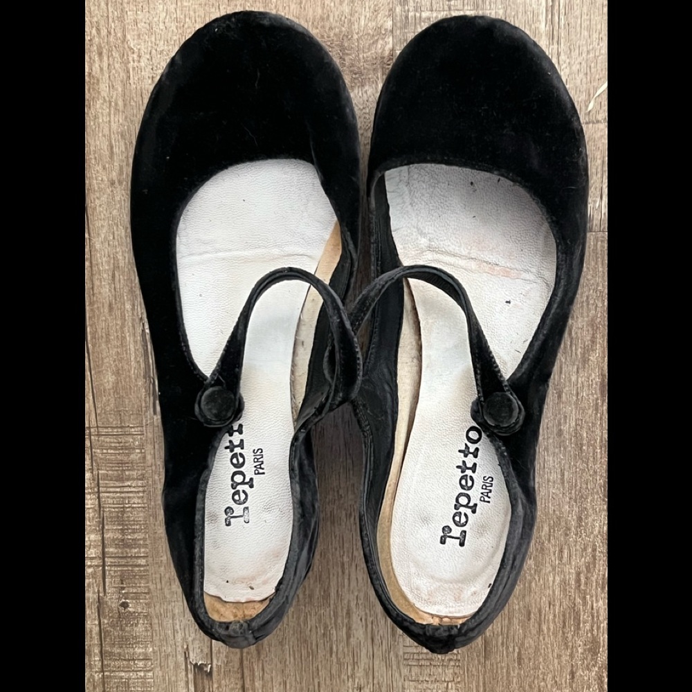 REPETTO MARY JANE ROSE VELVET BLOCK HEEL SHOES size 39.5 fits like a 8.5/9